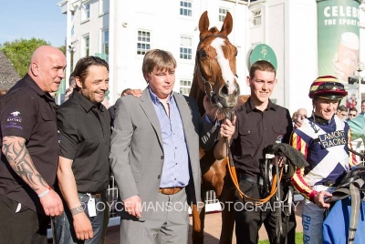 Delighted owners in the winning enclosure at Hamilton.